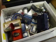 COLLECTION OF THIMBLES including silver and porcelain examples