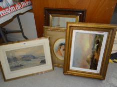 A PARCEL OF EARLY C20TH PAINTINGS TO INCLUDE Philip Osment Early C20th watercolour of a coastal