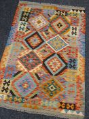 VEGETABLE DYE WOOL CHOLI KELIM RUG, 150 x 104cms