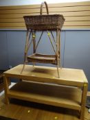 A TWO-TIER LAURA ASHLEY OAK COFFEE TABLE