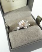 A BOXED CLOGAU RING, Lady Snowdon design with diamond, size L (RRP£100)