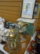 COLLECTION OF MAINLY CLASSICAL LP RECORDS, two brass effect ceiling lamps, two framed paintings,