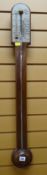 A MODERN MAHOGANY STICK BAROMETER BY COMILLI HOLBORN
