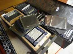 TWO BOXES OF VINTAGE SLIDE topographical & portrait images