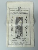 SPORTING PROGRAMME being a 1944 Allied Services Boxing Tournament programme featuring Joe Louis,