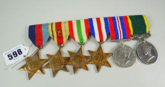 MEDALS being a WWII Medal group comprising War Medal 39-45, Africa, Italy, France and Germany