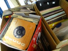 TWO BOXES CONTAINING LP & SINGLE RECORDS