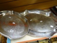 THREE EPNS GALLERIED TRAYS