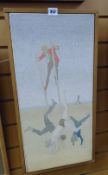 RICHARD O'CONNELL oil painting - Great Yarmouth 'On the Beach', dated 1970, 30 x 64cms
