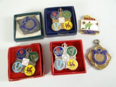 PENDANTS including six boxed pendants to include National Rifle Association metric league
