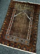 OLD BALUCHI RUG, 122 x 87cms