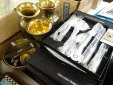 SIX BOXES OF SEVEN-PIECE GRENADIER SILVERSMITHS KINGS PATTERN CUTLERY, together with a parcel of