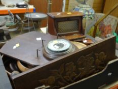 BOX OF VARIOUS CARVED WOODEN ITEMS including bowls, trivet stand, jewellery box etc
