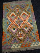 VEGETABLE DYE WOOL CHOLI KELIM RUG, 126 x 80cms