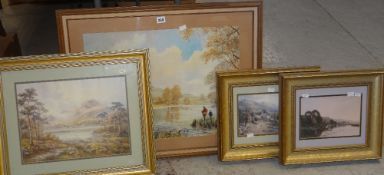 A PARCEL OF GILT-FRAMED FURNITURE PICTURES (4)