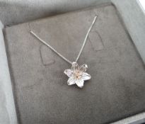 A CLOGAU DIAMOND PENDANT Lady Snowdon deign with fine necklace (boxed) (RRP £129)