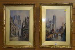CECIL JACK KEATS watercolours a pair - titles to both 'Rheims' and 'The Hague', signed, both 49 x
