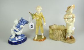 ROYAL WORCESTER FIGURE 'THE PARAKEET' modelled by F.G. DOUGHTY, together with a Royal Worcester