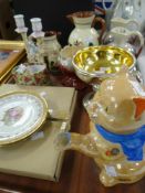 A TRAY OF MIXED CHINA to include Torquay-ware, Royal Albert 'Old Country Roses' ETC