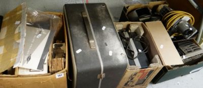 COLLECTION OF VINTAGE CINE AND SLIDE PROJECTORS ETC.