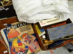 VINTAGE LEATHER TOOLING EQUIPMENT in a small case, together with collection of vintage Christening