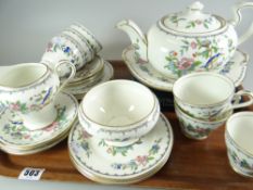 AN AYNSLEY 'PEMBROKE' 22-PIECE TEASET including bread plate and oval teapot, together with a box set