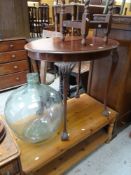 PARCEL OF FURNITURE TO INCLUDE honey-pine long John coffee table with base shelf, two small side