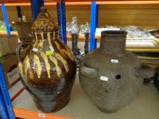 TWO LARGE STUDIO POTTERY VASES