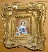 GEORGE MARSHALL MATHER (miniaturist fl.1832-1850) oil on panel - fine half portrait of an elegant