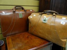 TWO VINTAGE PAKAWAY LEATHER BRIEFCASES