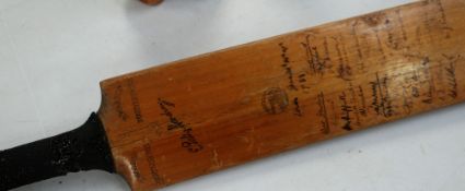 A 1933 WEST INDIES VS ENGLAND TEST TEAMS SIGNED CRICKET BAT by B Warsop of Marylebone