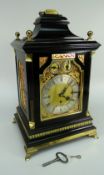 A GOOD LATE VICTORIAN ENGLISH EBONISED BRACKET CLOCK BY BIRCH & GAYDON, LONDON, eight day movement