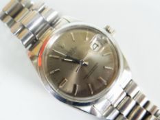 ROLEX OYSTER PERPETUAL DATE GENTLEMAN'S STAINLESS STEEL WRISTWATCH on later after market steel
