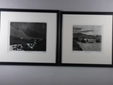 PAUL GREER two artist's proof linocuts - titled 'Llanberis Pass' and 'Blaenau Ffestiniog', signed in