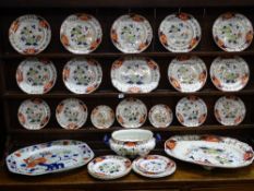 A TWENTY FIVE PIECE EARLY 19th CENTURY DAVENPORT STONE CHINA DRESSER SET and a Masons meat