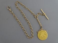 A UNITED STATES TEN DOLLAR GOLD COIN dated 1903 with attached pendant loop and unmarked yellow metal