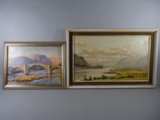 HEATHER CRAIGMILE two oils on board - 1. Llanrwst Bridge, signed in full, 24 x 34 cms and 2.