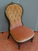 A BUTTON & SPOON BACKED LADY'S CHAIR