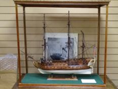 A SCRATCH BUILT MODEL OF THE 1765 NORWEGIAN LION FULLY RIGGED GUN SHIP 'Norske Lode' in a modern