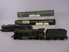 MODEL RAILWAY - Wrenn W2221 BR green 'Cardiff Castle', boxed with Triang/Wrenn No. 2224 8F freight
