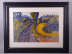 DAISY WYN GRIFFITH RCA watercolour - scene of the Holyhead to Euston railway line running through