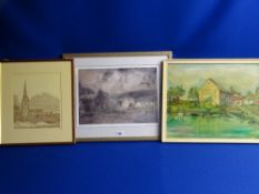 WILLIAM SELWYN framed limited edition 61/300 print - untitled atmospheric valley type setting,