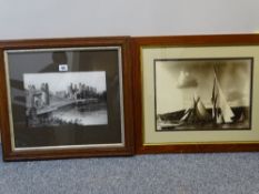 J COCKLE oil on board - woodland scene, 35 x 45 cms, ELMER KEENE vintage print of Conwy Bridge and