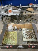 Two Gravograph hand engraving machines with associated equipment and trays of letter plates