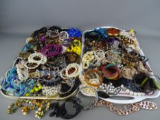 A large quantity of vintage and later costume jewellery