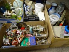 Four boxes of mixed china, glassware and other items