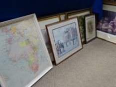 A quantity of framed pictures and prints including Sir William Russell Flint
