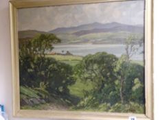 J OWEN oil on canvas - 'The Traeth, Penrhyndeudraeth', 50 x 60 cms