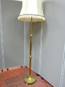 Circa 1900 adjustable brass standard lamp with shade E/T