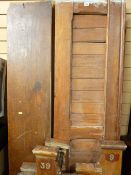 Two approx 6.5ft pitch pine church pews requiring re-assembly